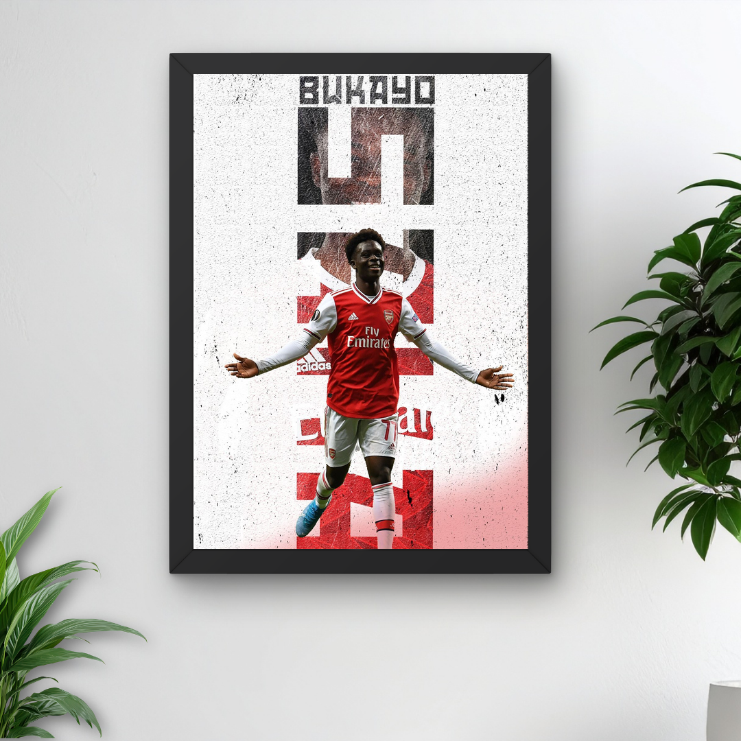 Bukayo Saka A4 Framed Print – Clean Wall Decor