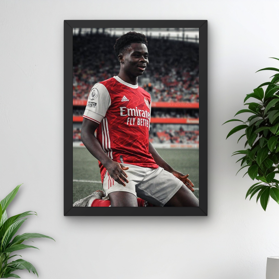 Bukayo Saka A4 Framed Poster – Premium Wall Art