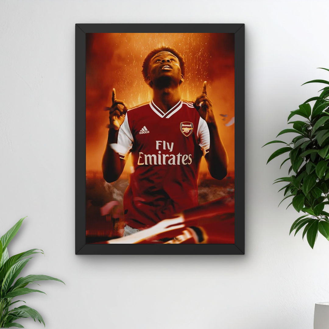 Bukayo Saka Framed Poster – Bedroom Wall Art
