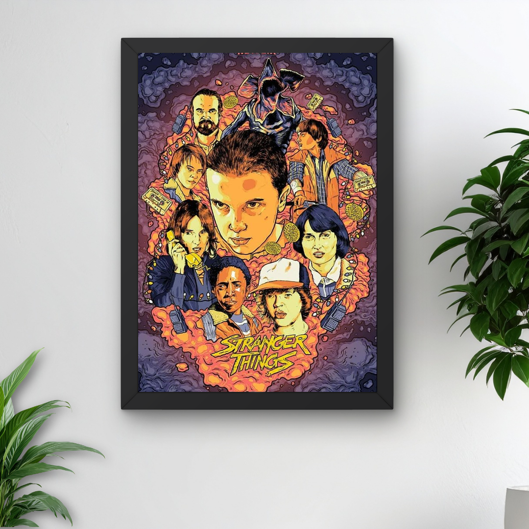 Stranger Things A4 Framed Poster – Wall Art